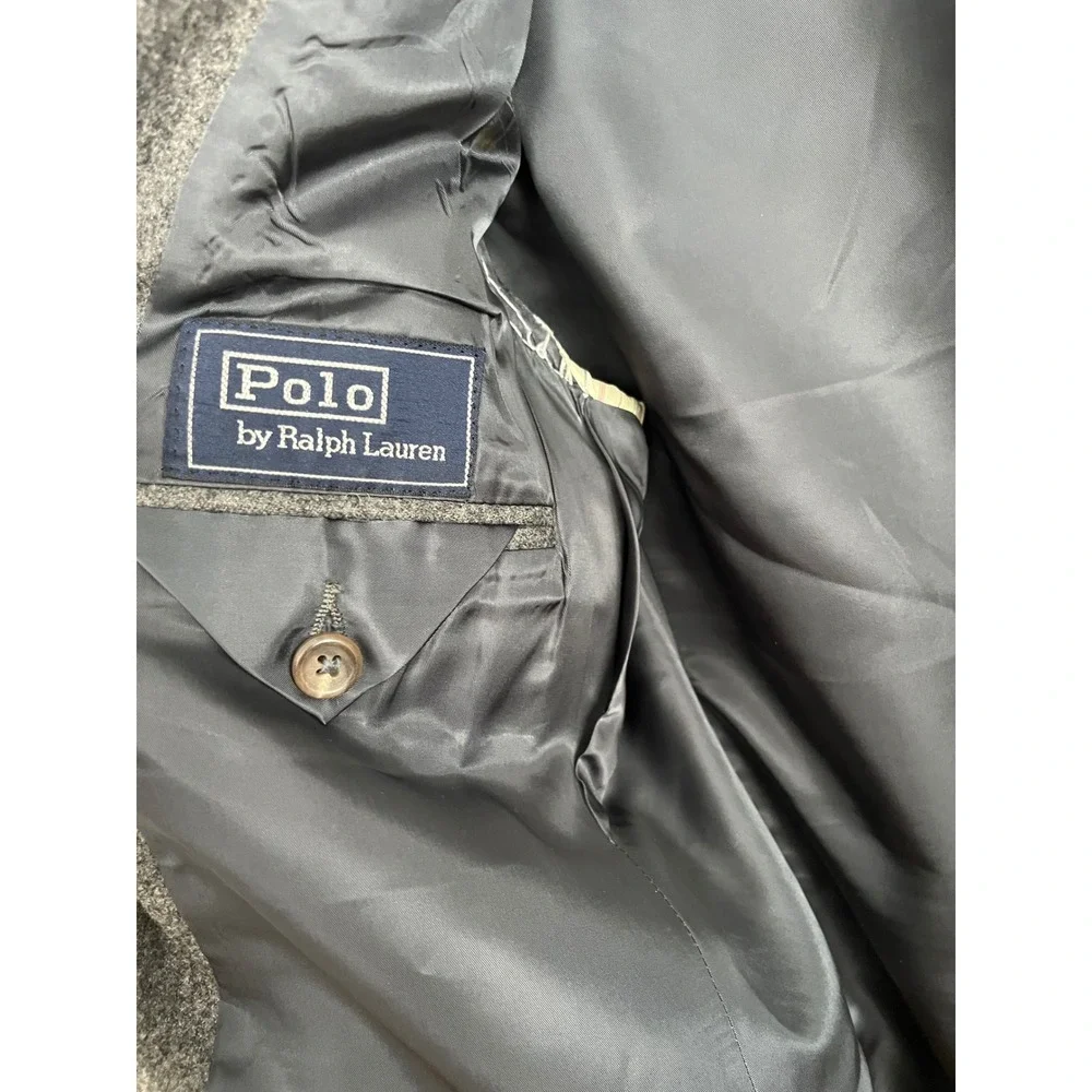 Vintage Polo Ralph Lauren Union‎ Made Gray Wool Blazer Made in USA